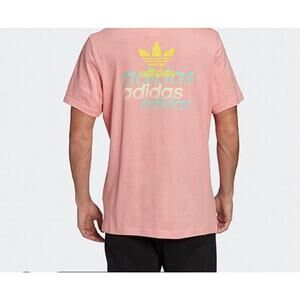 Addidas Originals Mens Front Back T-Shirt Pink Size Large